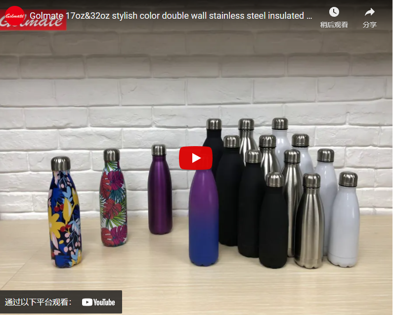 Golmate 17oz & 32oz Stylish Color Double Wall Stainless Steel Insulated Gifting Water Bottle