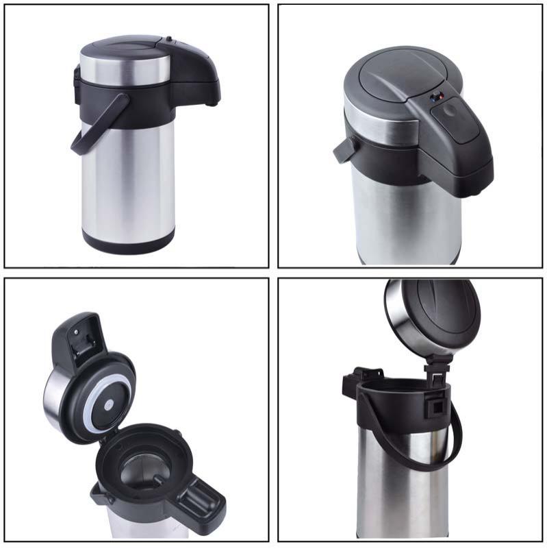 Features of Chinese Manufacturer Double Wall Stainless Steel Air Pressure Vacuum Coffee Pot Thermos