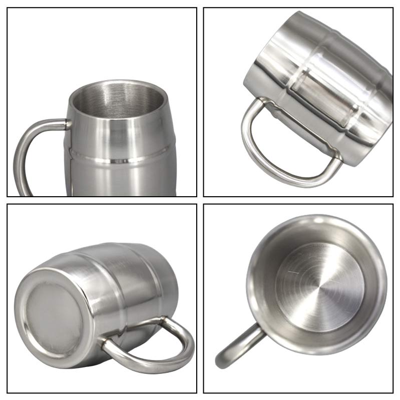 Features of 450ml Stainless Steel Drum Shape Coffee Beer Mug Cup