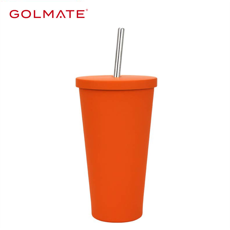 Golmate Wholesale Stainless Steel Insulated Cups Car Tumbler With Straw