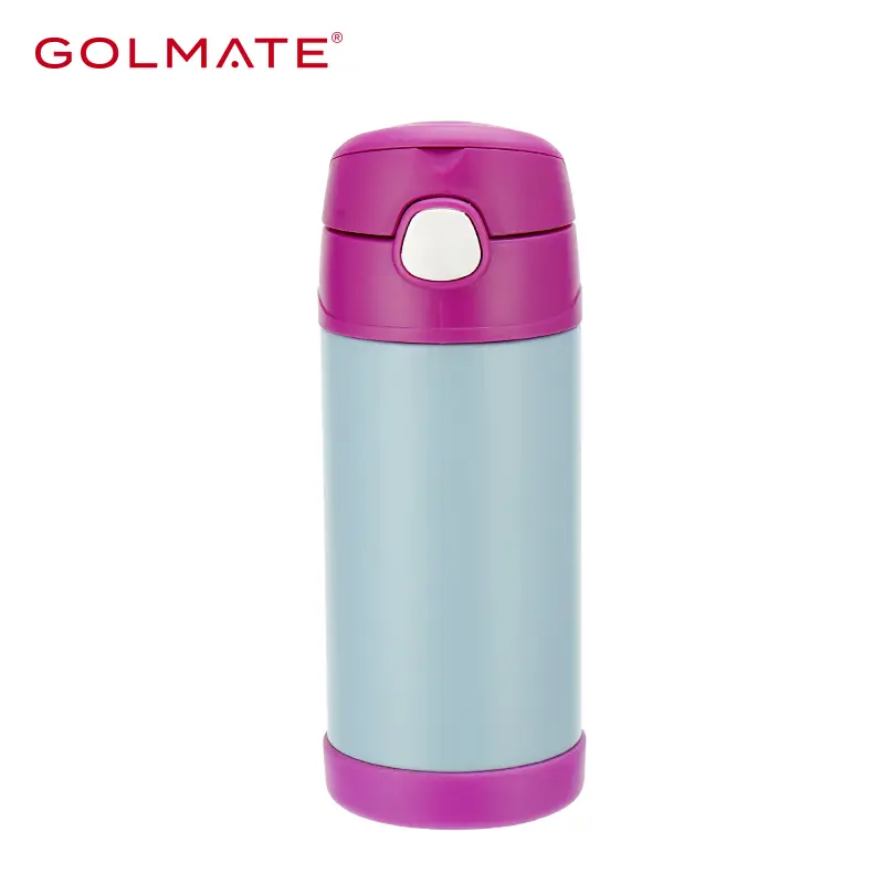360ml Portable Stainless Steel Water bottle for Kid with Straw Lid