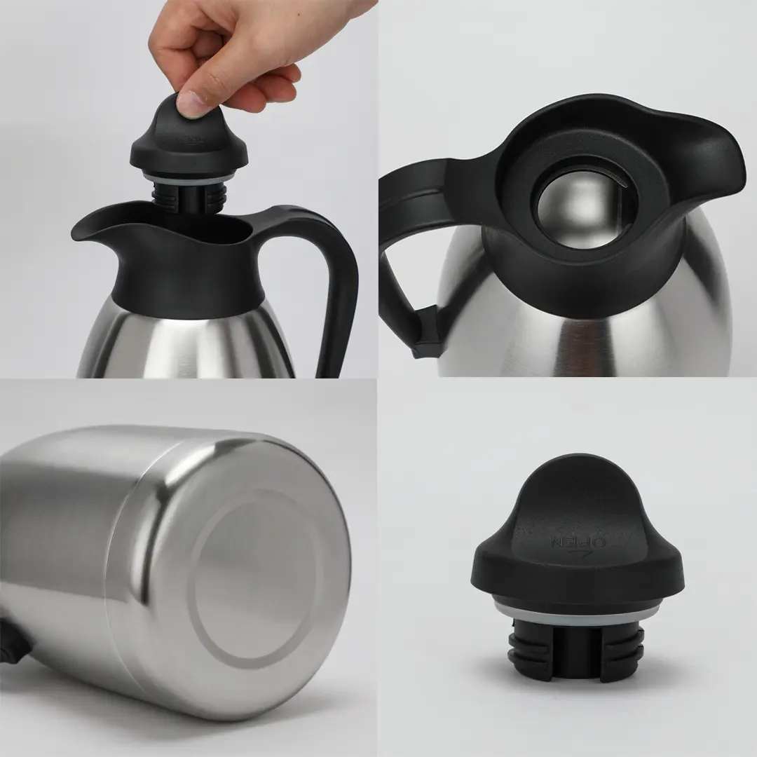Features of Stainless Steel Thermal Coffee Carafe Double Walled Vacuum Tea Carafe 2L