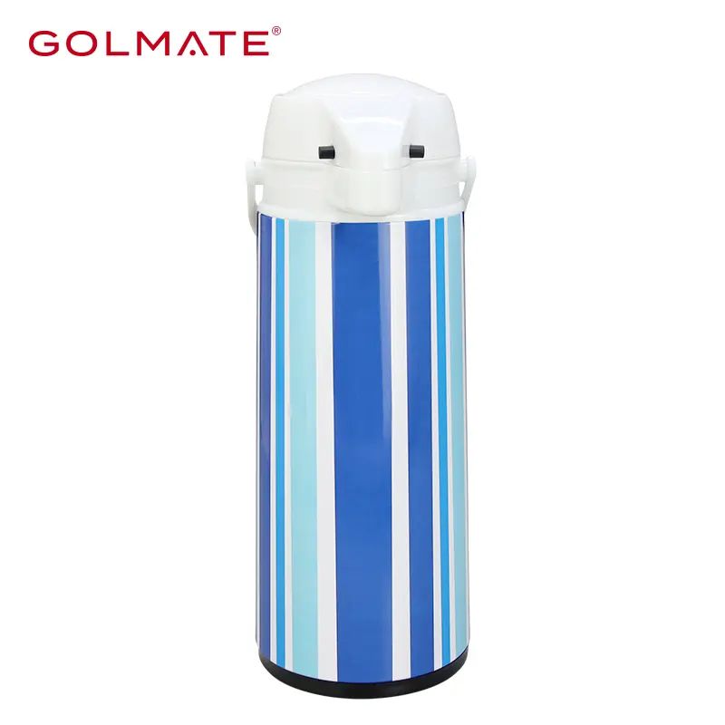 Hot Sale Stripe Pattern 1.9L Household PP Airpot with Asbestos-free Glass Linning