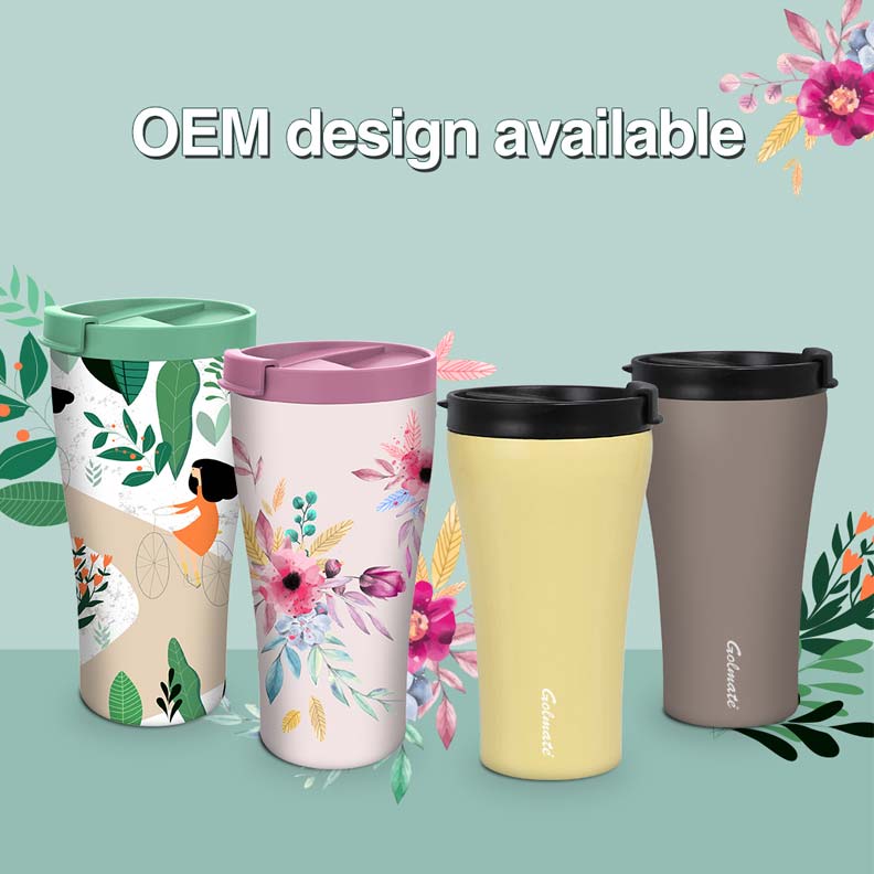 2 Sizes Plastic Surface Stainless Steel Liner Tumbler Travel Mug