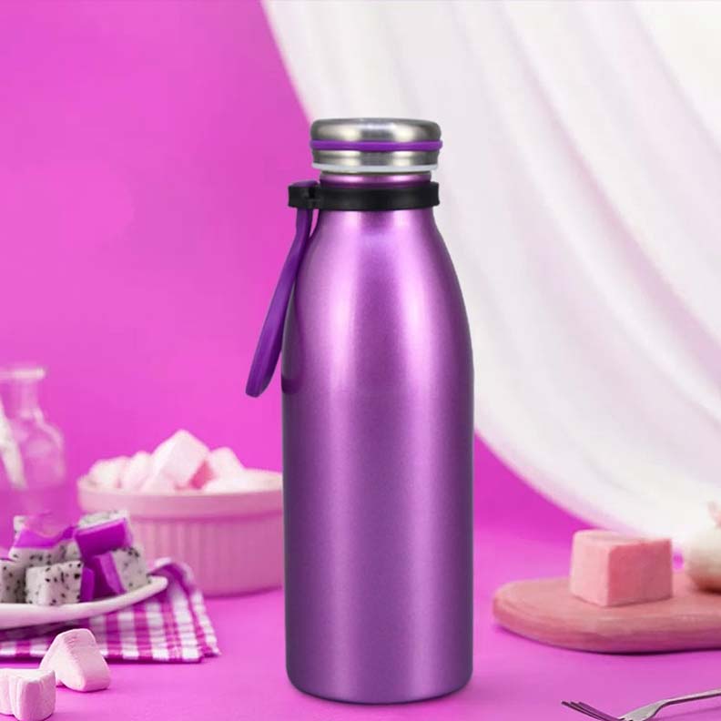 500ml Double Wall Stainless Steel Mini Milk Tea Bottle With Lid