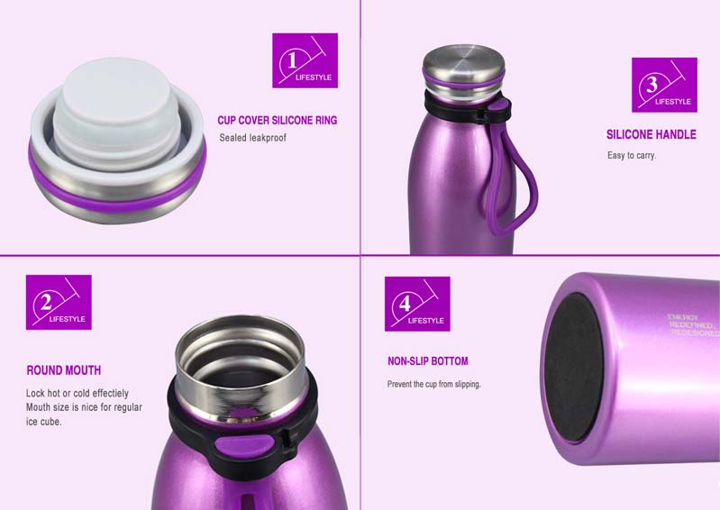 Features of 500ml Double Wall Stainless Steel Mini Milk Tea Bottle With Lid