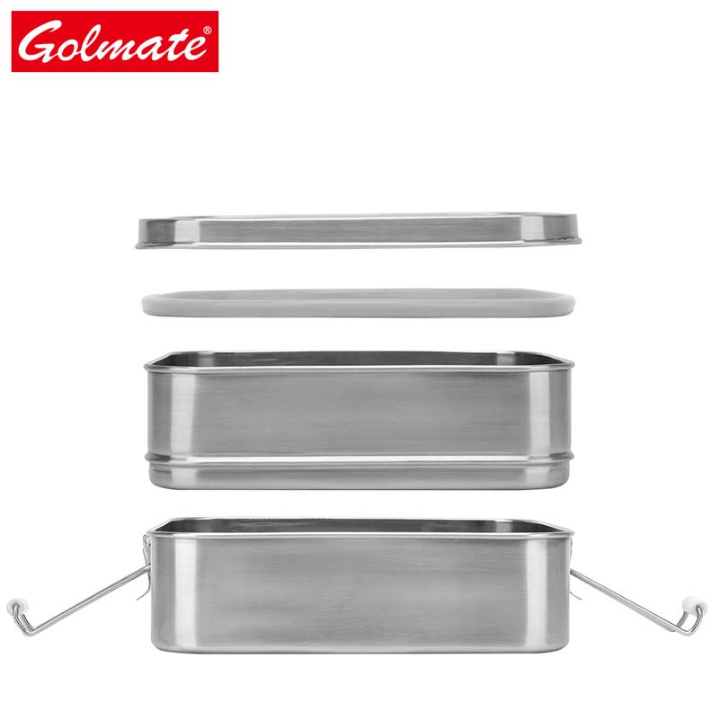 304 Stainless Steel DoubleLayer LeakProof Classic Lunch Box Food Container