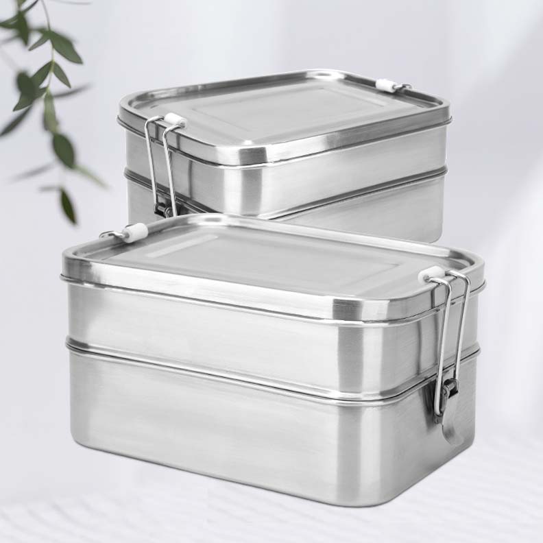 304 Stainless Steel DoubleLayer LeakProof Classic Lunch Box Food Container