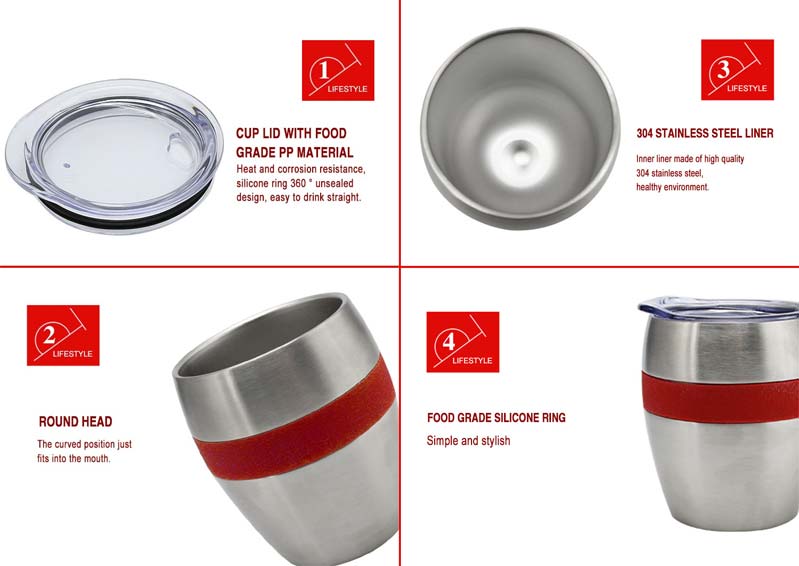 Features of 250ml Stainless Steel Personalized Custom Tumblers Cups