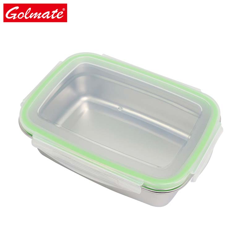 Plastic Lid 18/8 Stainless Steel Liner Lunch Box Food Container Bento