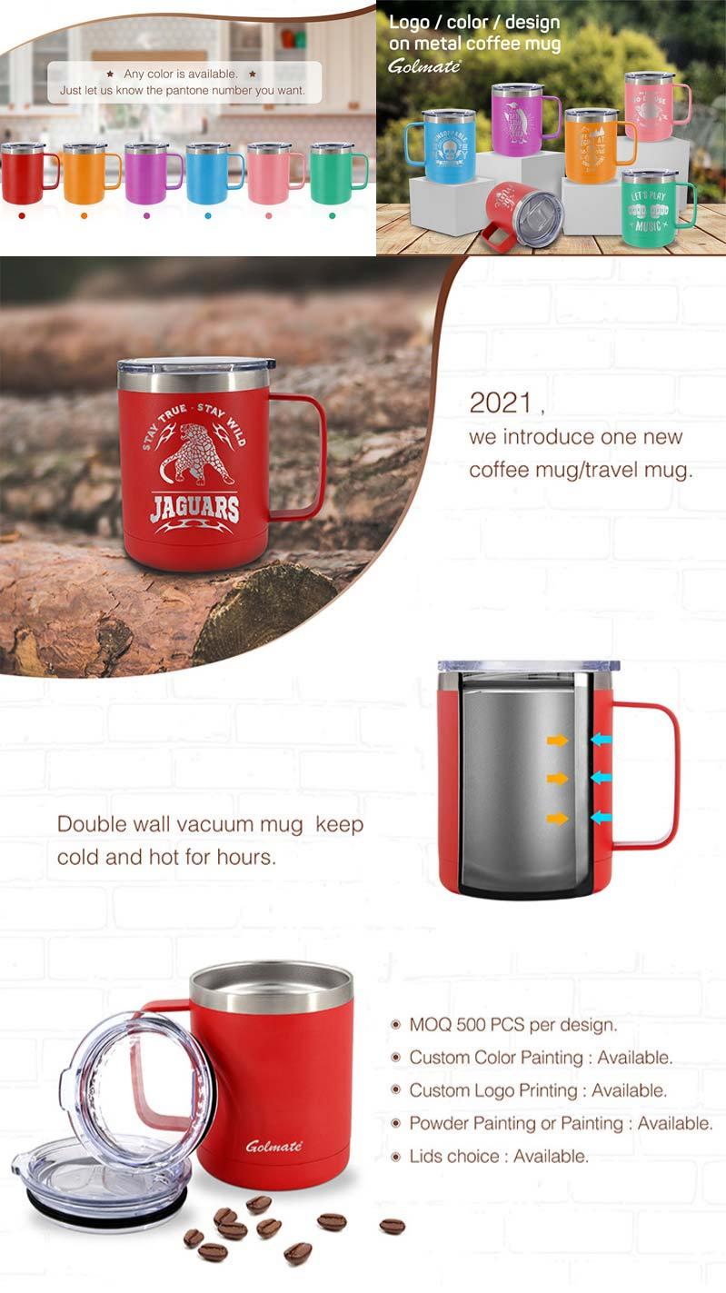 Features of Factory Wholesale 12oz Stainless Steel Coffee Mug Tumbler Cup With Handle And Lid