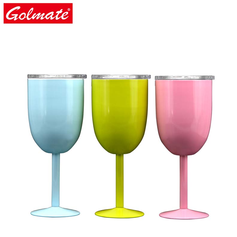 250ml Colorful Stainless Steel Goblet Wine Cup