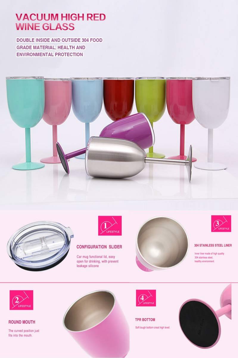 Features of 250ml Colorful Stainless Steel Goblet Wine Cup