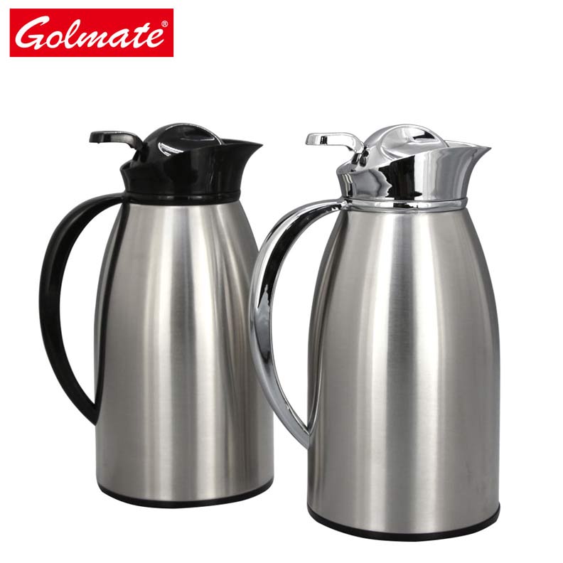 1l Ss Body Glass Liner PP Handle And Lid Classic Hot Water Jug