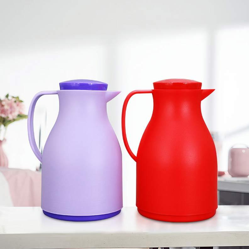 Coffee Thermos 1l Plastic Shell Glass Liner Vacuum Jug Flask