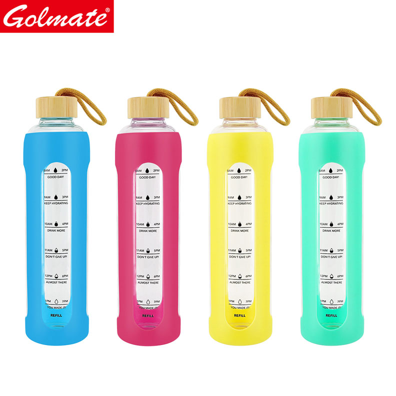 Borosilicate Glass Water Bottle with Silicone Sleeve