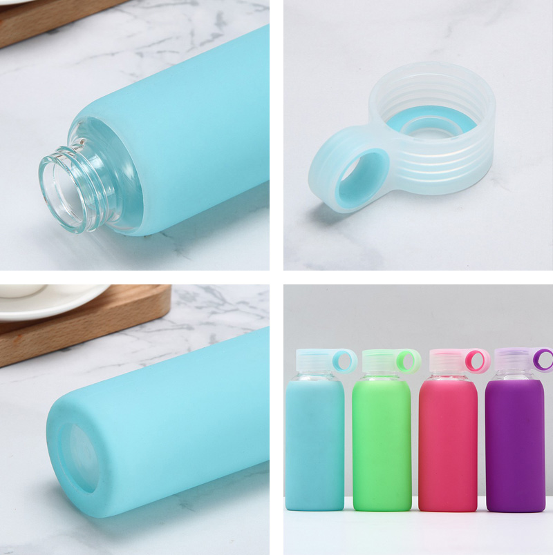 Features of Customized BPA-free Borosilicate Glass Water Bottle with Protective Silicone Sleeve