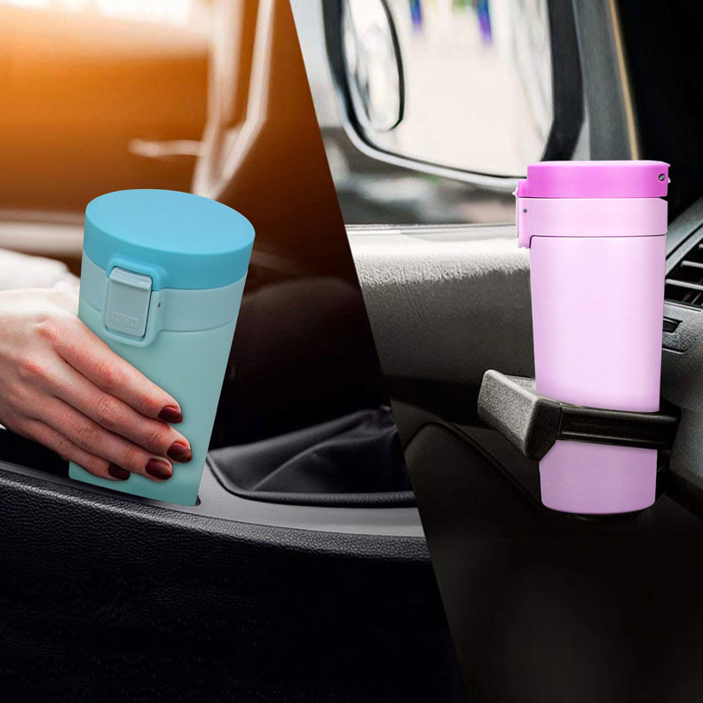 Golmate Travel Mug with Push Button Coffee Thermos