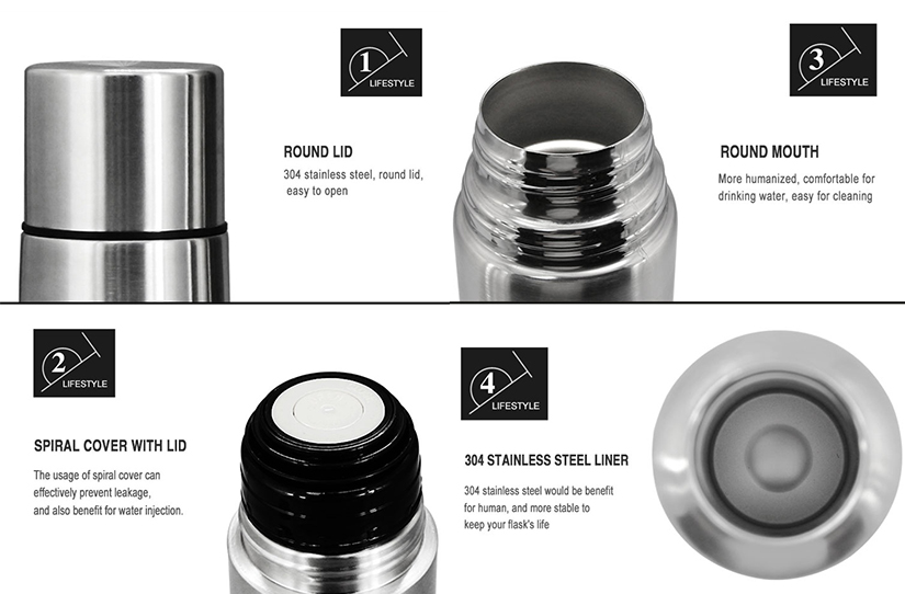Features of Golmate Custom Logo/Color Stainless Steel Double Wall Insulated Vacuum Flask