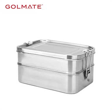 18/8 Stianless Steel Double-Layer Leak-Proof Stackable Classic Lunch Box Food Container