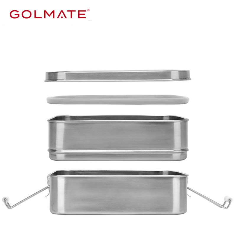 304 Stainless Steel DoubleLayer LeakProof Classic Lunch Box Food Container