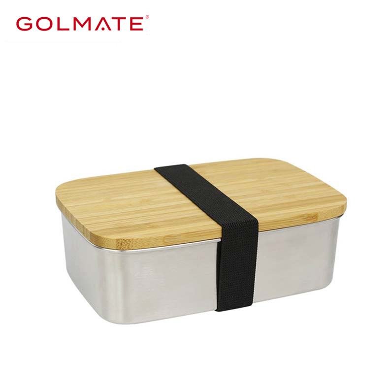 Bamboo Lid 18/8 Stainless Steel Liner Classic Bento Lunch Box