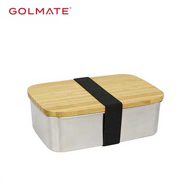 Bamboo Lid 18/8 Stainless Steel Liner Classic Bento Lunch Box