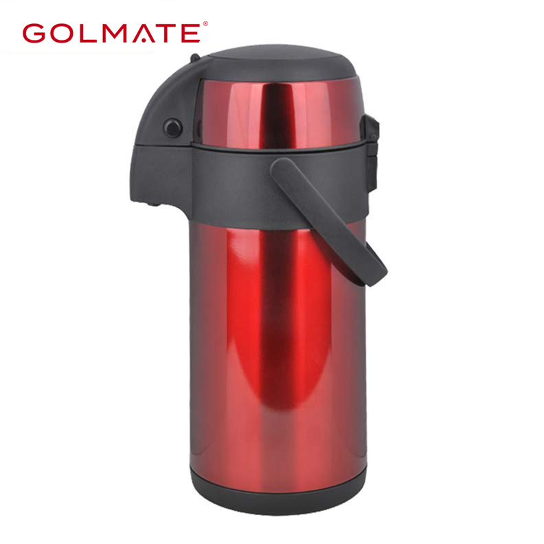 Manufacturer Red Pump Dispenser Insulated Thermal Coffee Thermos