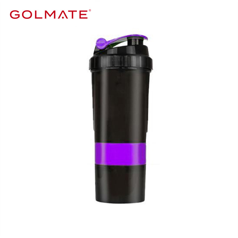 500ml Colorful Lid Gym Sports Plastic Protein Shaker Bottle