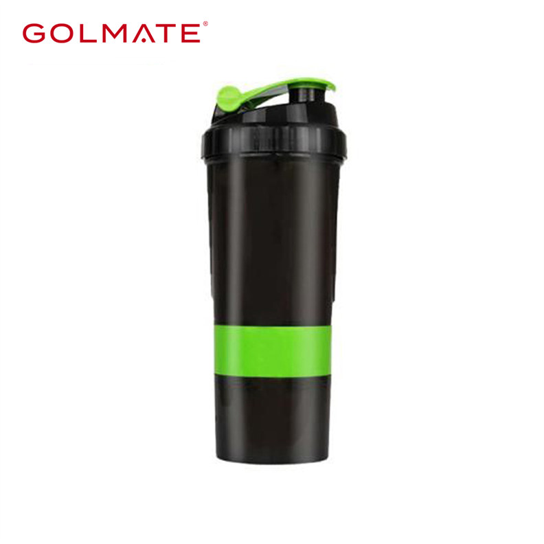 500ml Colorful Lid Gym Sports Plastic Protein Shaker Bottle