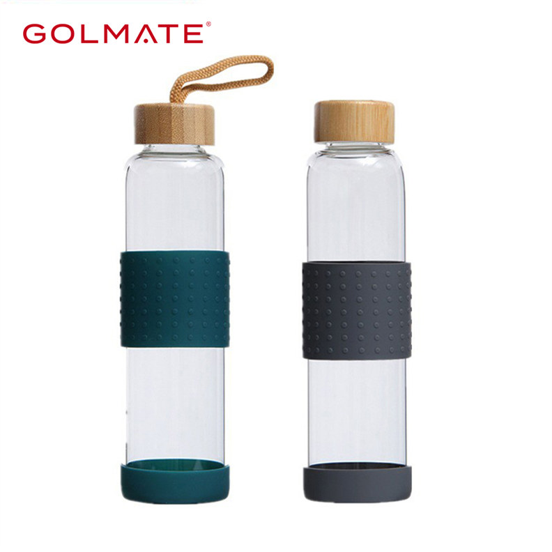 Glass Water Bottle With Silicone Sleeve