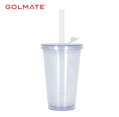 Custom Reusable Double-walled PP Tumbler with Straw