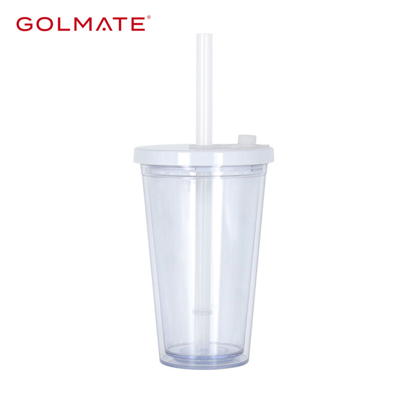 Custom Reusable Double-walled PP Tumbler with Straw