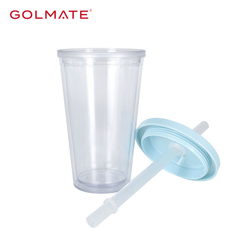 Custom Reusable Double-walled PP Tumbler with Straw