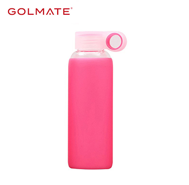 Customized BPA-free Borosilicate Glass Water Bottle With Protective Silicone Sleeve