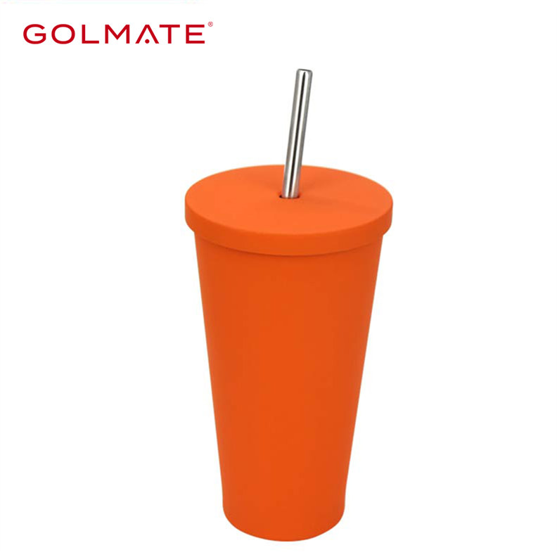 Golmate Wholesale Stainless Steel Insulated Cups Car Tumbler With Straw