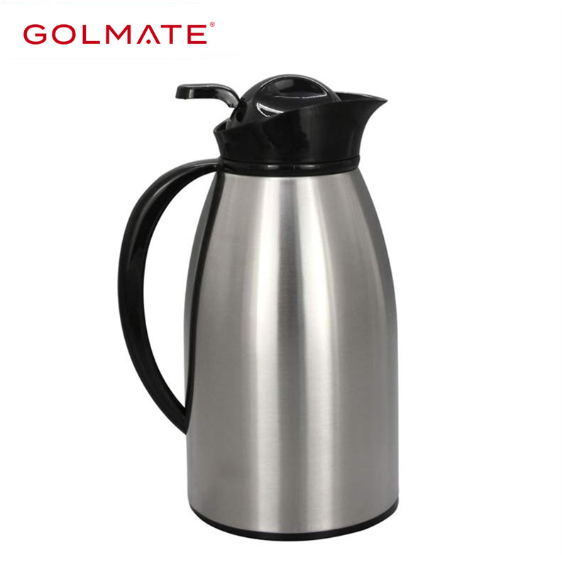 1l Custom Personalized SS Body Glass Liner PP Handle And Lid Classic Hot Water Jug