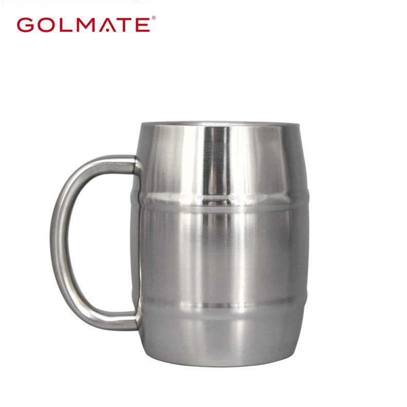450ML Stainless Steel Drum Shape Coffee Travel Beer Mug Cup