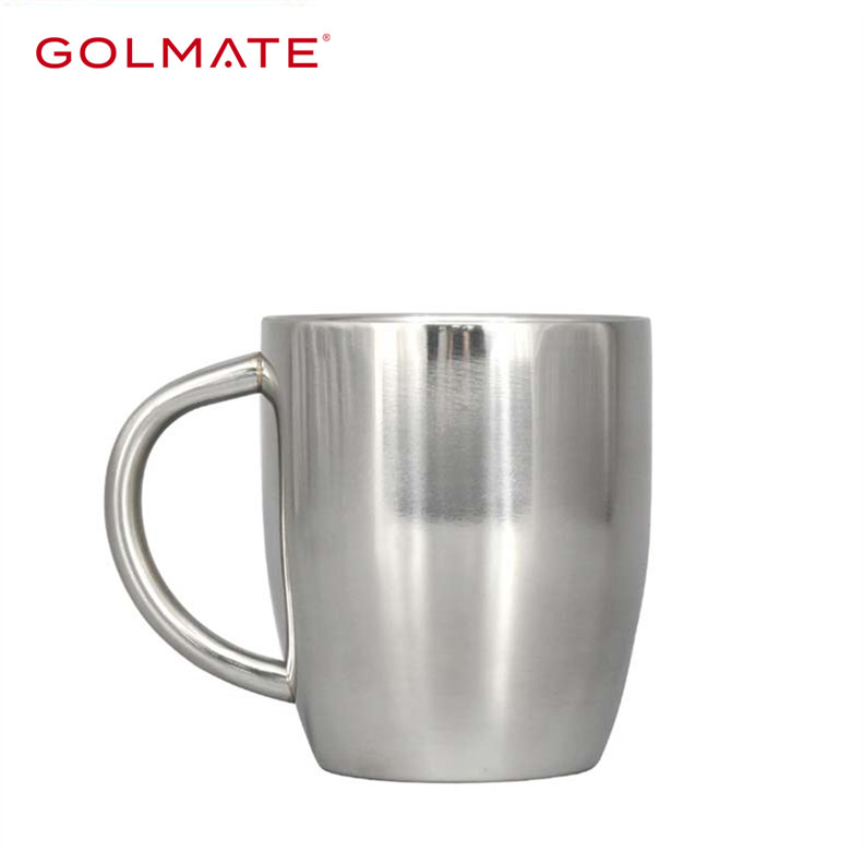 Customized Logo 304 Stainless Steel Coffee Cup Mug With Handle