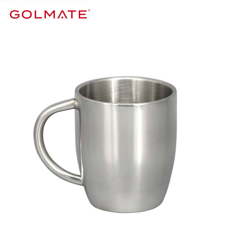 Customized Logo 304 Stainless Steel Coffee Cup Mug With Handle