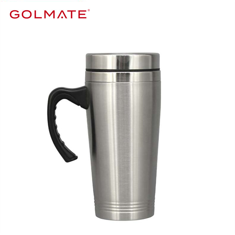 Handle Coffee Cup Simple Stainless Steel Water Cup To Go Smart Coffee Cup  Vacuum Cup High Appearance Level Portable Car Large Capacity Handy Cup