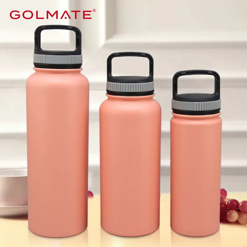 Double Wall Vacuum Water Bottle with Handle Lid Wholesale