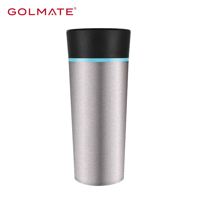 Spill Proof Tumbler Lid with Angled Stainless Steel