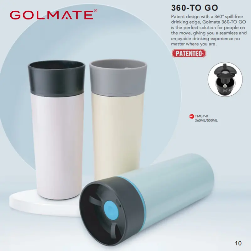 Golmate Patented 360 To Go Stainless Steel Tumbler