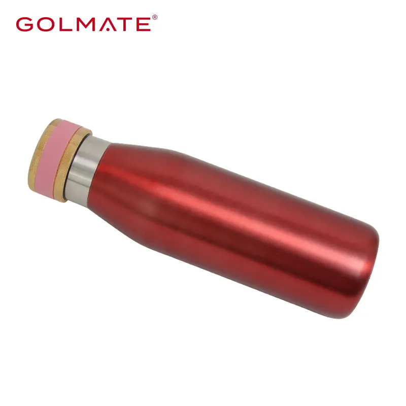 Golmate 500ml Bamboo Lid Stainless Steel Water Bottle 
