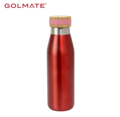 Golmate 500ml Bamboo Lid Stainless Steel Water Bottle