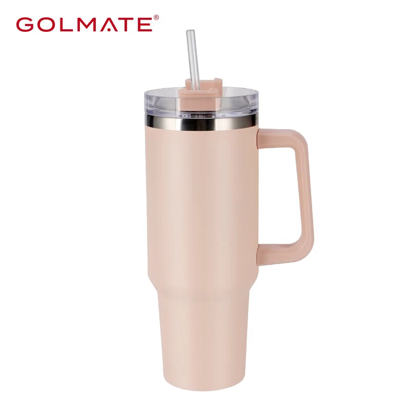 Golmate 40 Oz Tumbler with Handle and Straw Lid Large Capacity Mug For Full Day Hydration