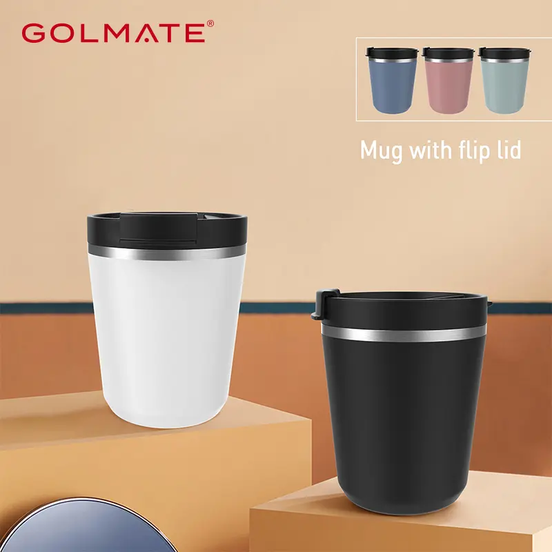 Golmate 350ml Morden Travel Mug with Spill Proof Twist On Flip Lid 