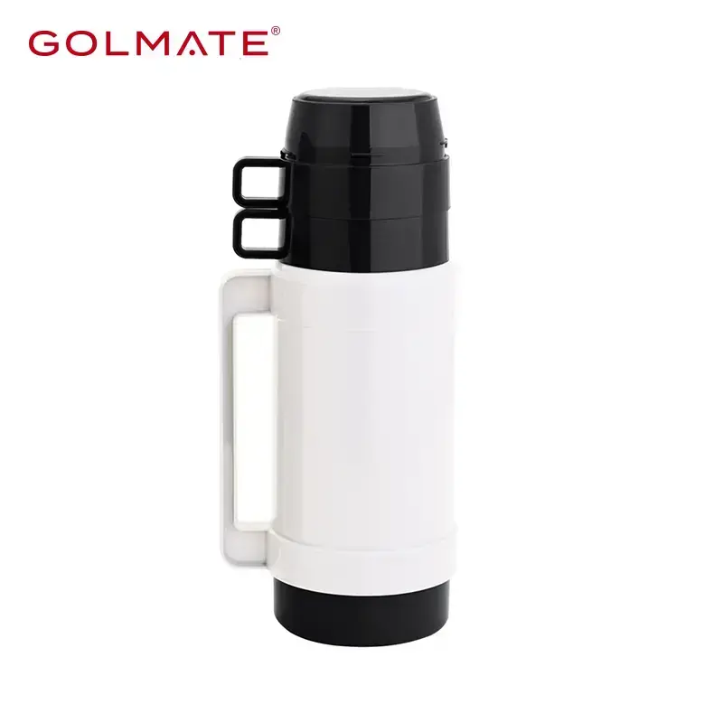 Custom 1L Large Capacity Thermos with 2 Cups Glass Lined Flask for Hiking -  Golmate Enterprise Ltd