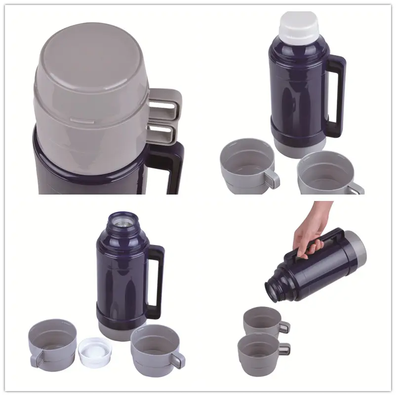 Features of Custom 1L Large Capacity Thermos with 2 Cups Glass Lined Flask for Hiking